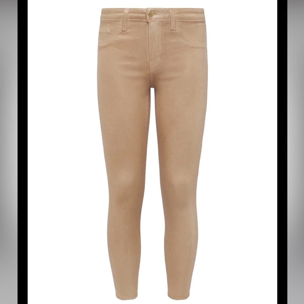 L’ Agence Margot Cappuccino Coated Midrise Ankle Jean